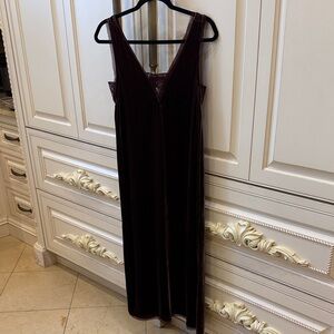 ZADIG & VOLTAIRE BURGUNDY VELVET DRESS WITH FRENCH LACE SIZE XS